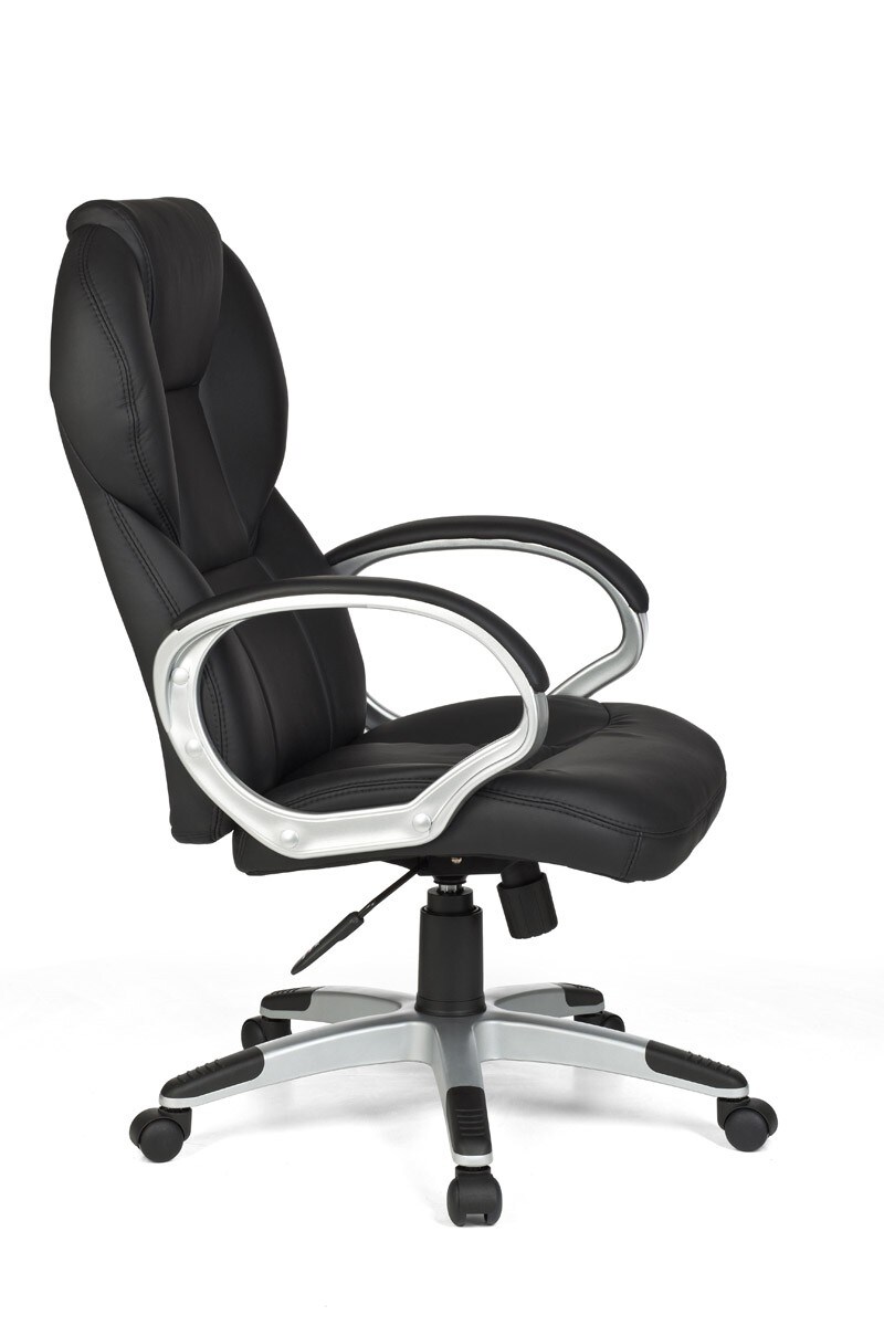KADIMA DESIGN Chefsessel PALERMO, Lendenwirbelstütze, Wippmechanik, Nylon-Fußkreuz, schwarz/braun