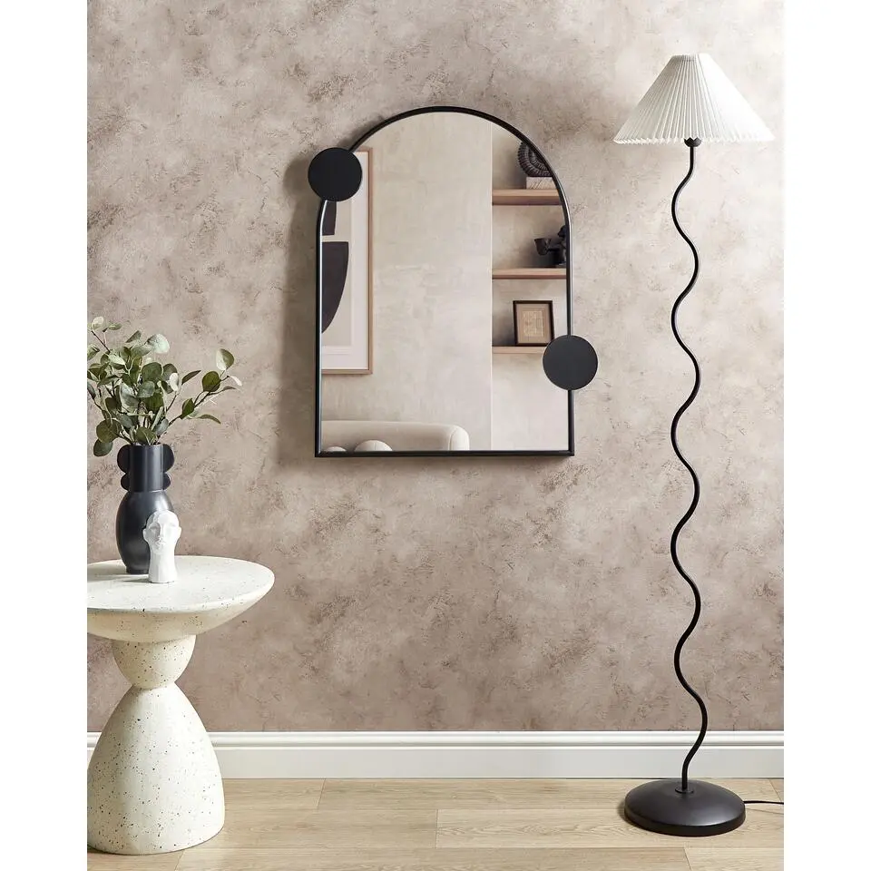 AULON - Wandspiegel - Zwart- 69 x 80 cm - Metaal