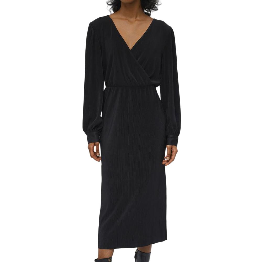 Object Robe Longue Plissé Noir Femme Object Shila
