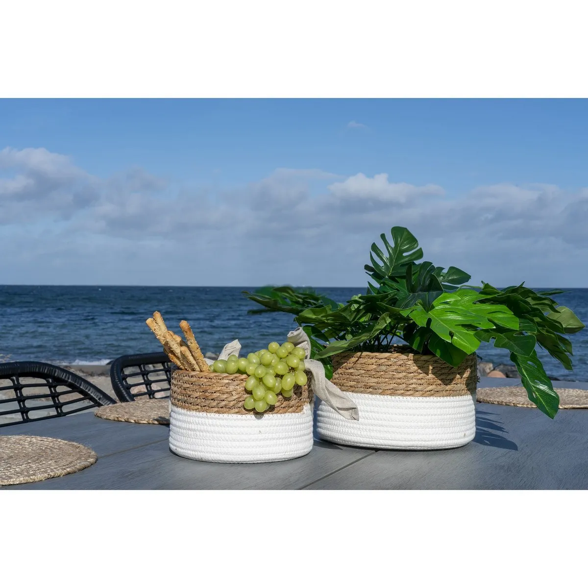 Epikasa Paniers Tanta Blanc/Coton