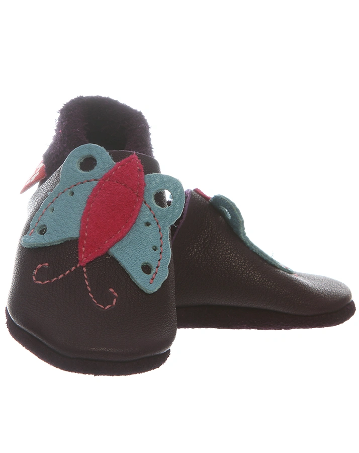 Krabbelschuhe SCHMETTERLING in aubergine
