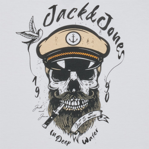 Jack & Jones - JORROXBURY TEE SS CREW NECK - Blanc