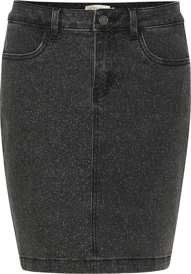 Cream CRTrish Denim Skirt Washed black glitter