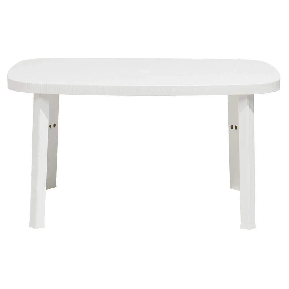 Table de jardin rectangulaire 6 personnes Viva blanche 137x72xH85cm