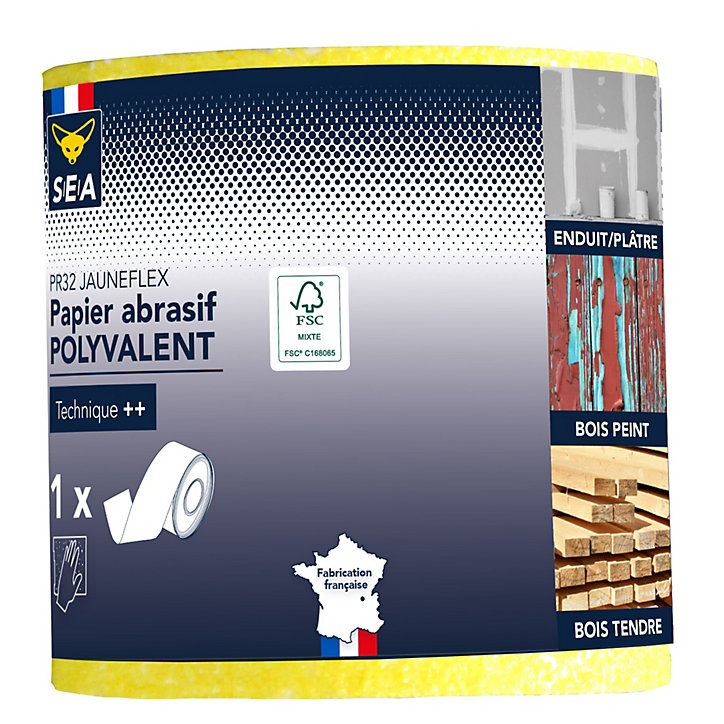 Feuille abrasive 93 mm x 5 m grain 40 en rouleau