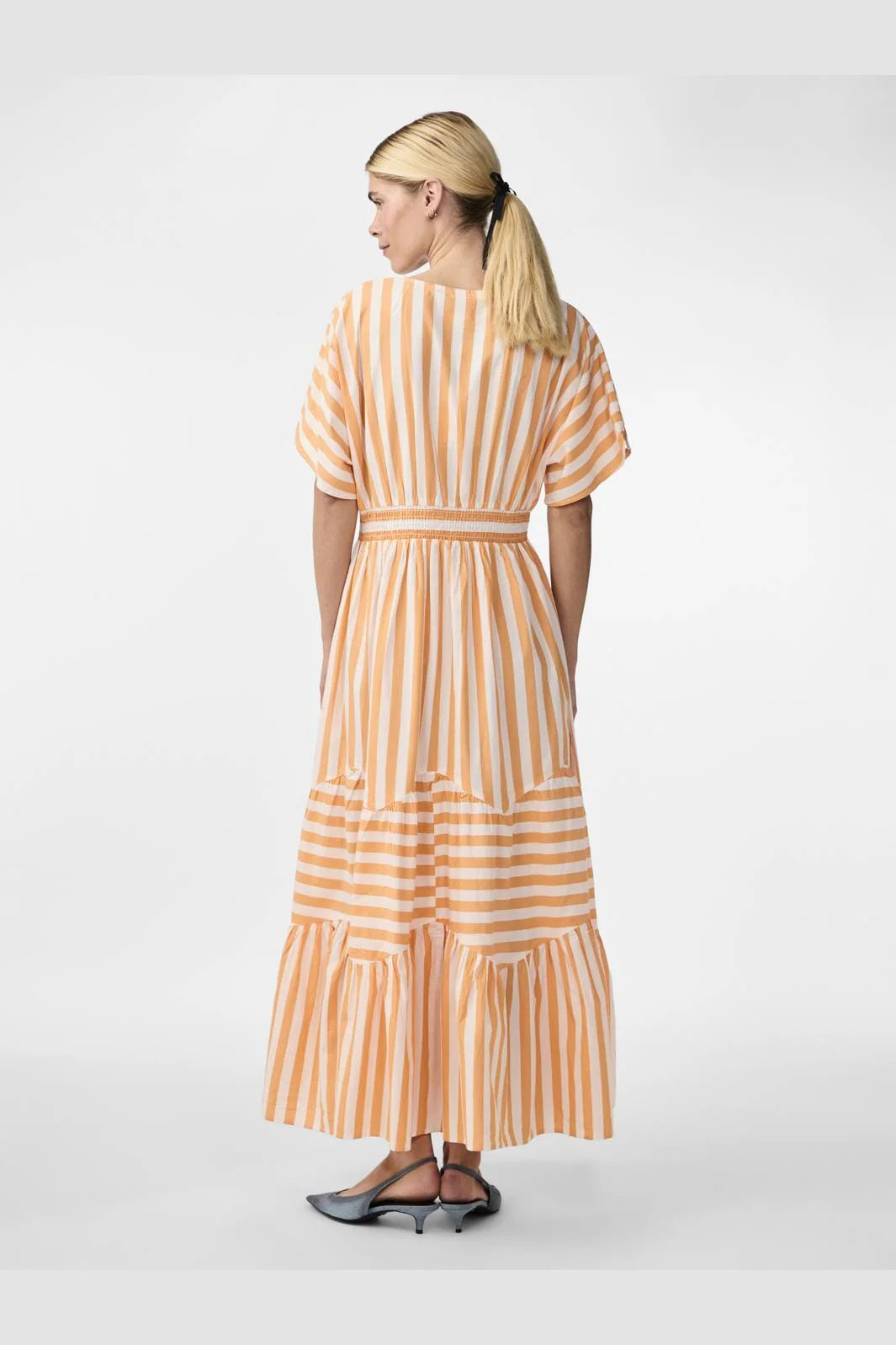 Y.A.S Yasroos Ss Long Dress star white mock orange