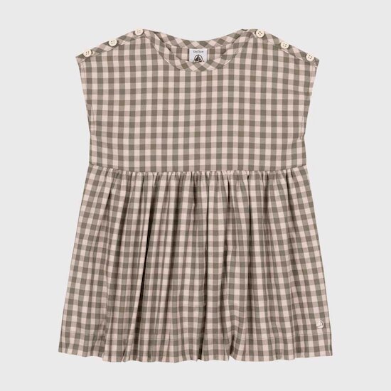 Robe à manches courtes seersucker   Saline        de               Petit Bateau