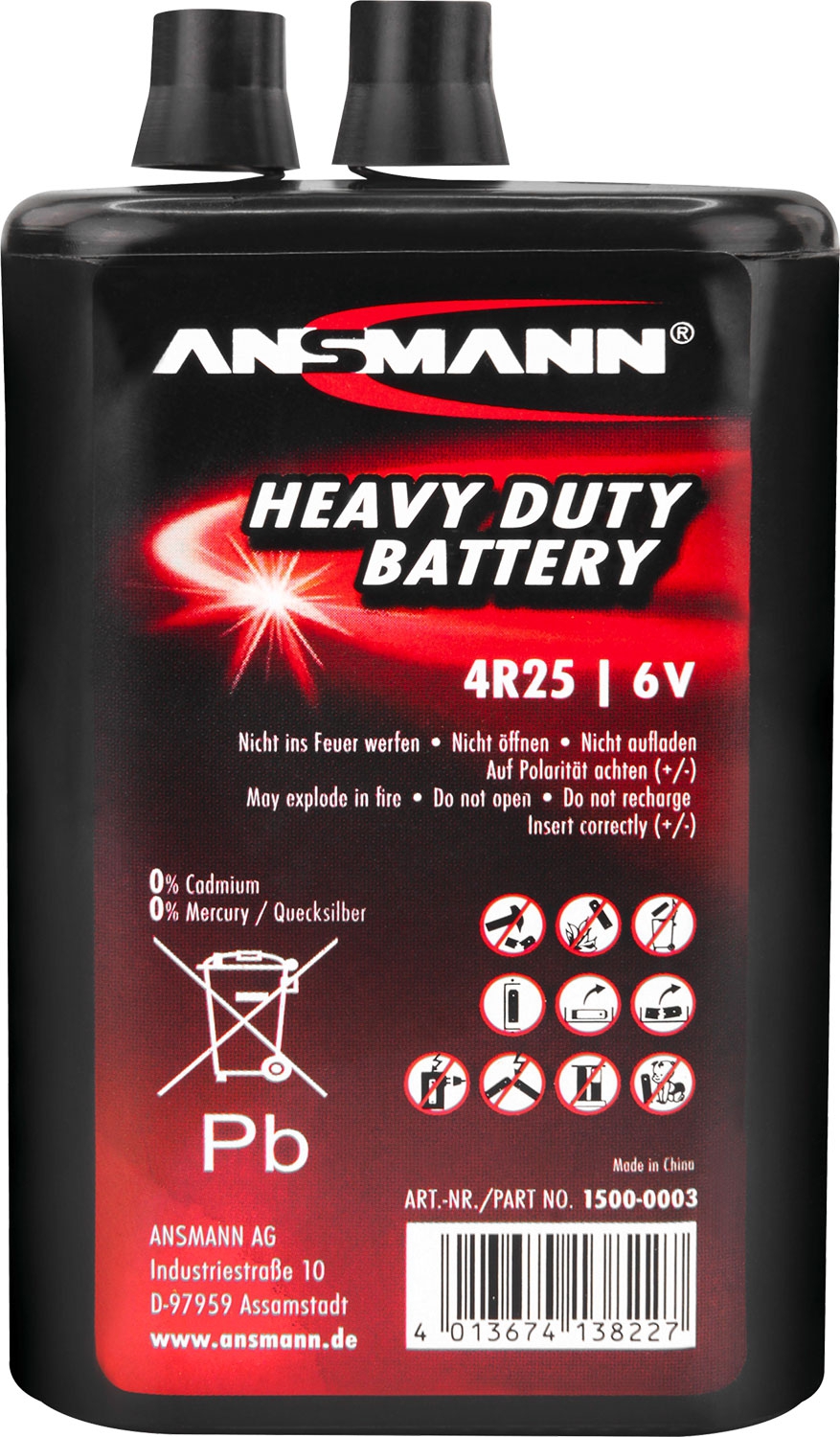 Ansmann Zink-Kohle Batterie 4R25 6 V / 9.000 mAh