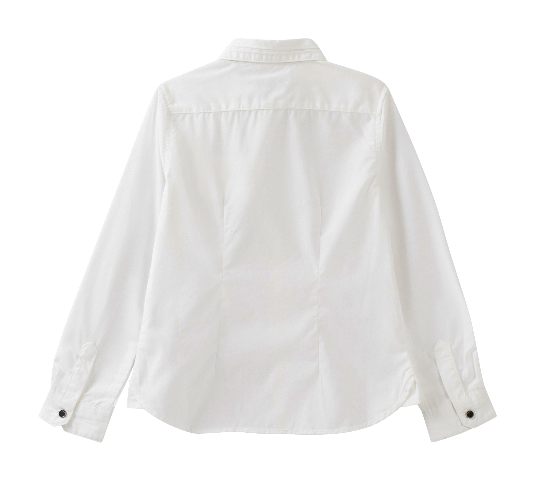 Chemise manches longues en coton mélangé | Blanc
