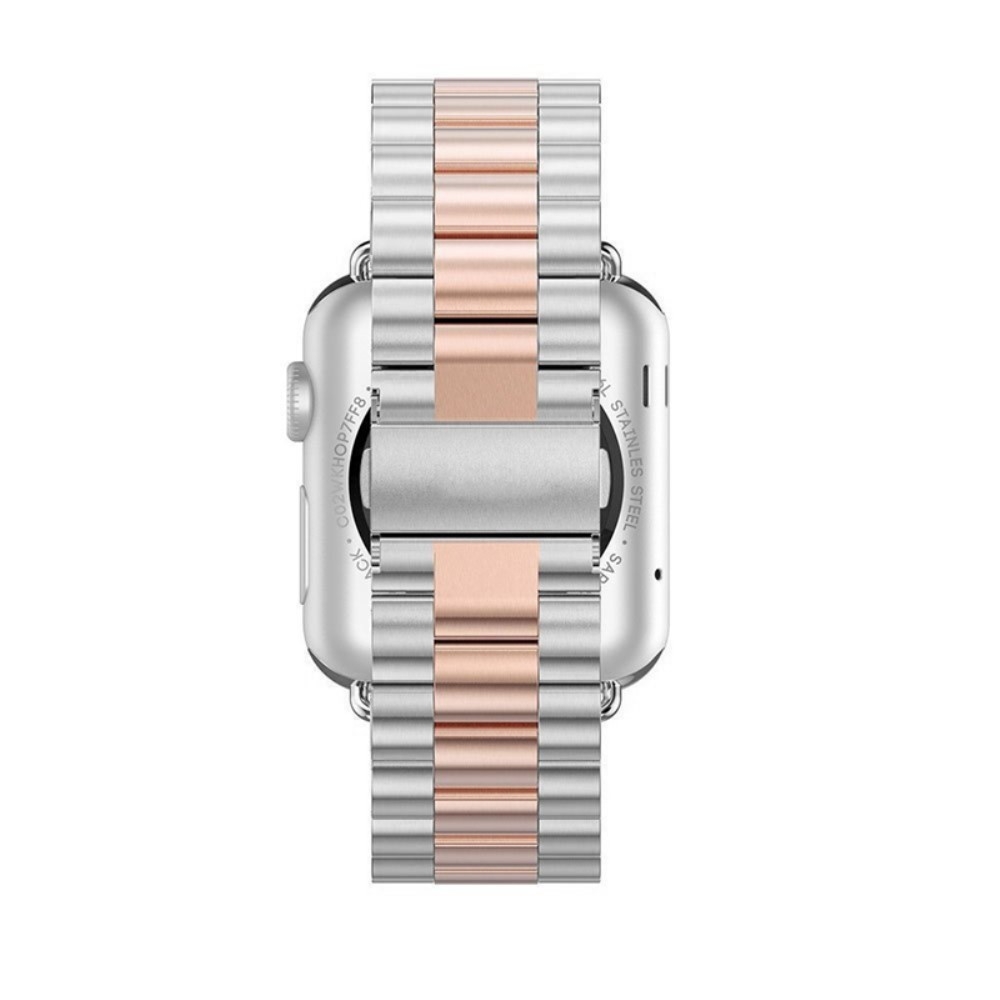 Apple Watch (49/46/45/44 mm) Deluxe Edelstahl Armband - Silber / Roségold