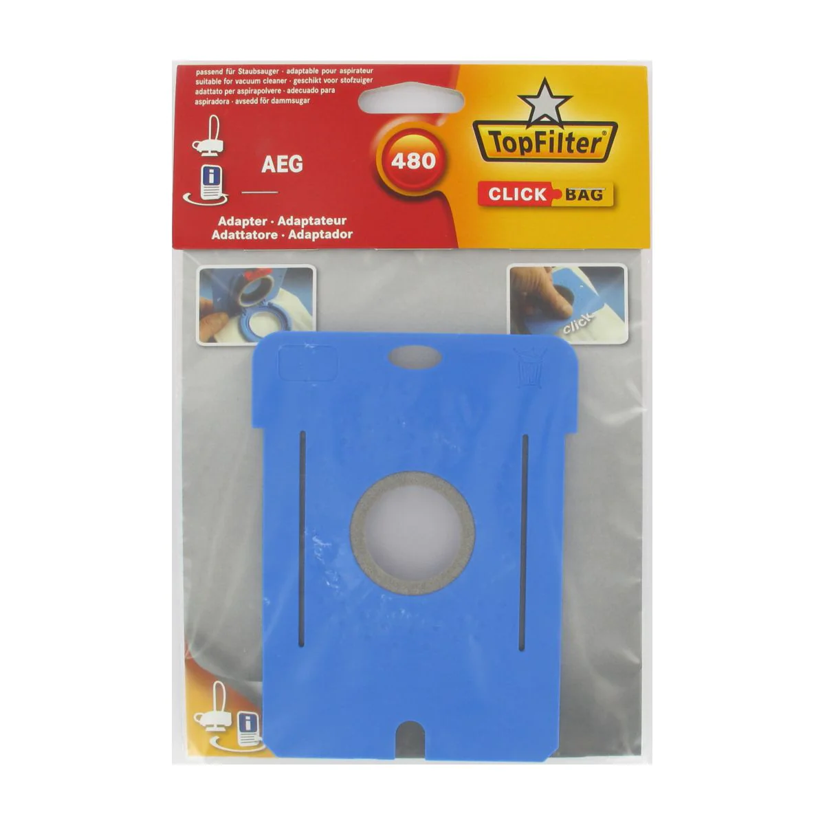 Boite de 4 sacs aspirateurs universels Top Filter avec Adaptateur Clic