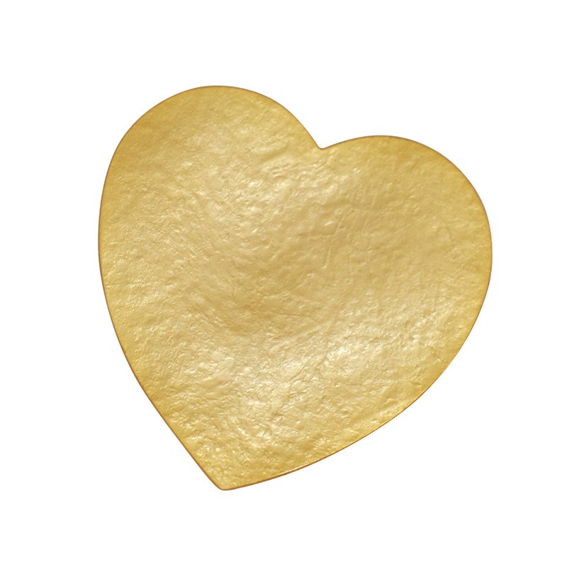 Broche Laiton Doré Coeur Martelé