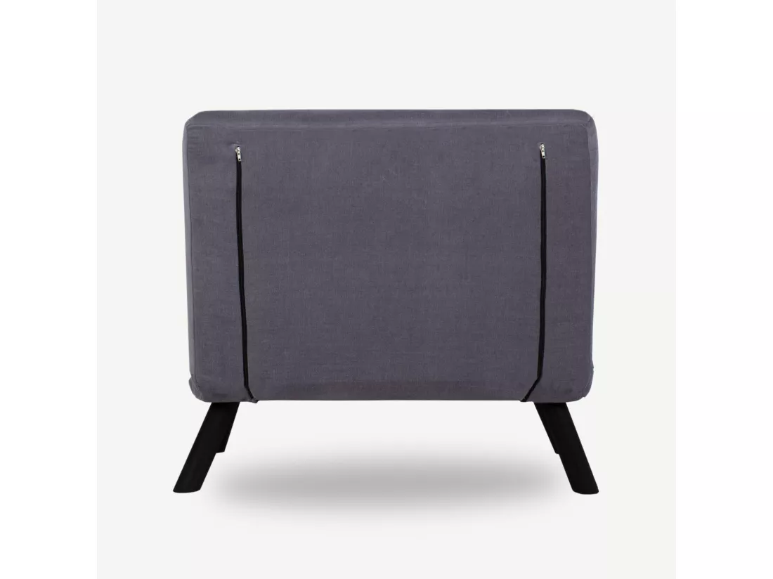 Fauteuil convertible tissu Sylvano-Couleur Gris-1 place fauteuil