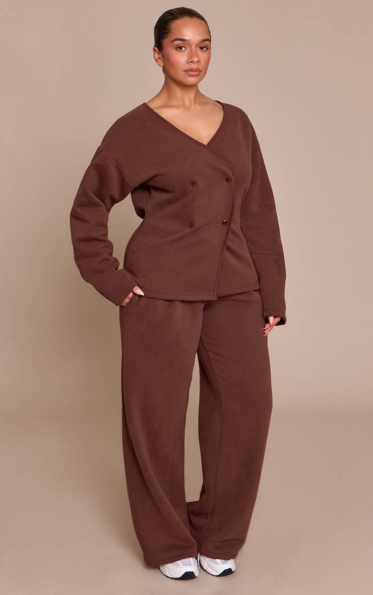Chocolat Cardigan Boutonné En Molleton Shape