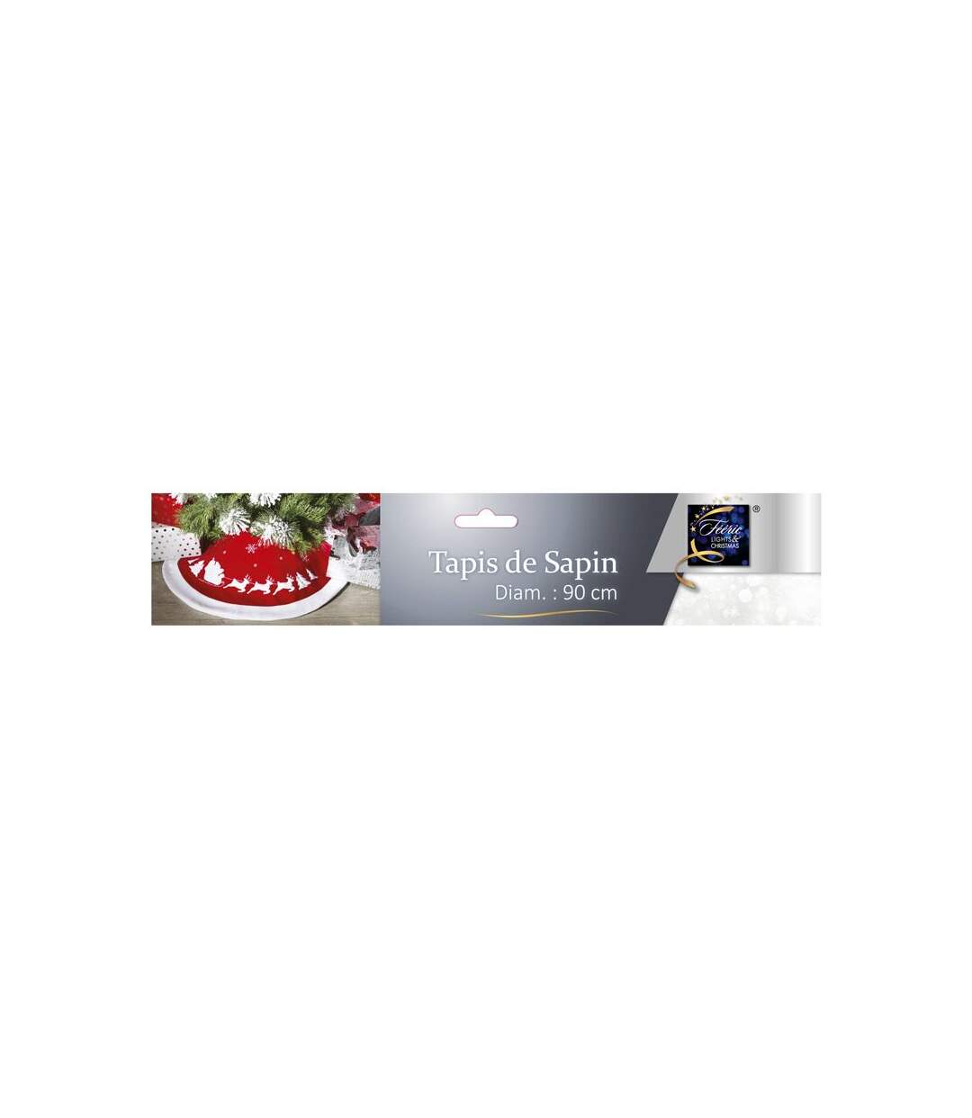 Tapis pour Sapin Traineau 90cm Rouge & Blanc