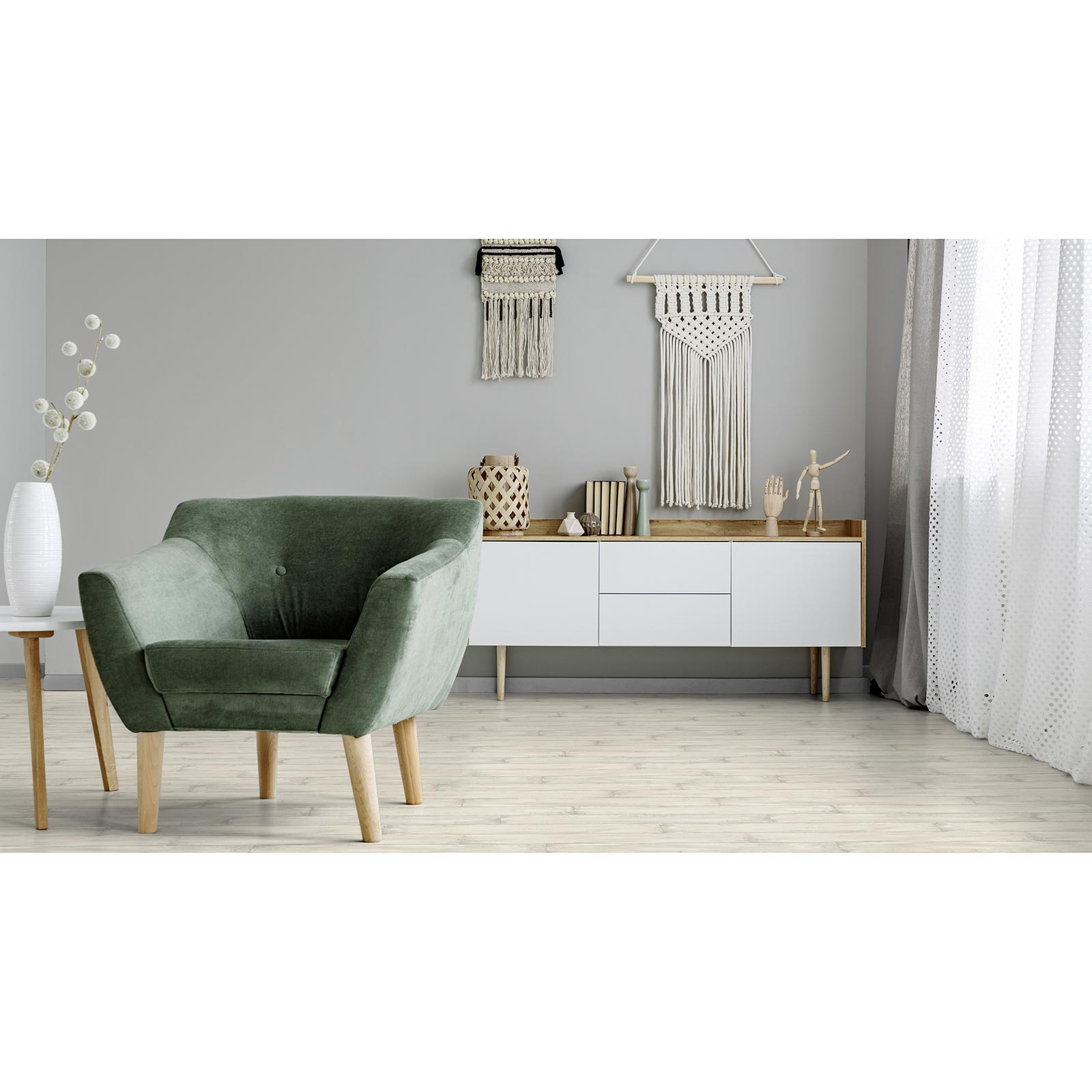 PVC-Boden - French Oak snow - Meterware - 400 cm