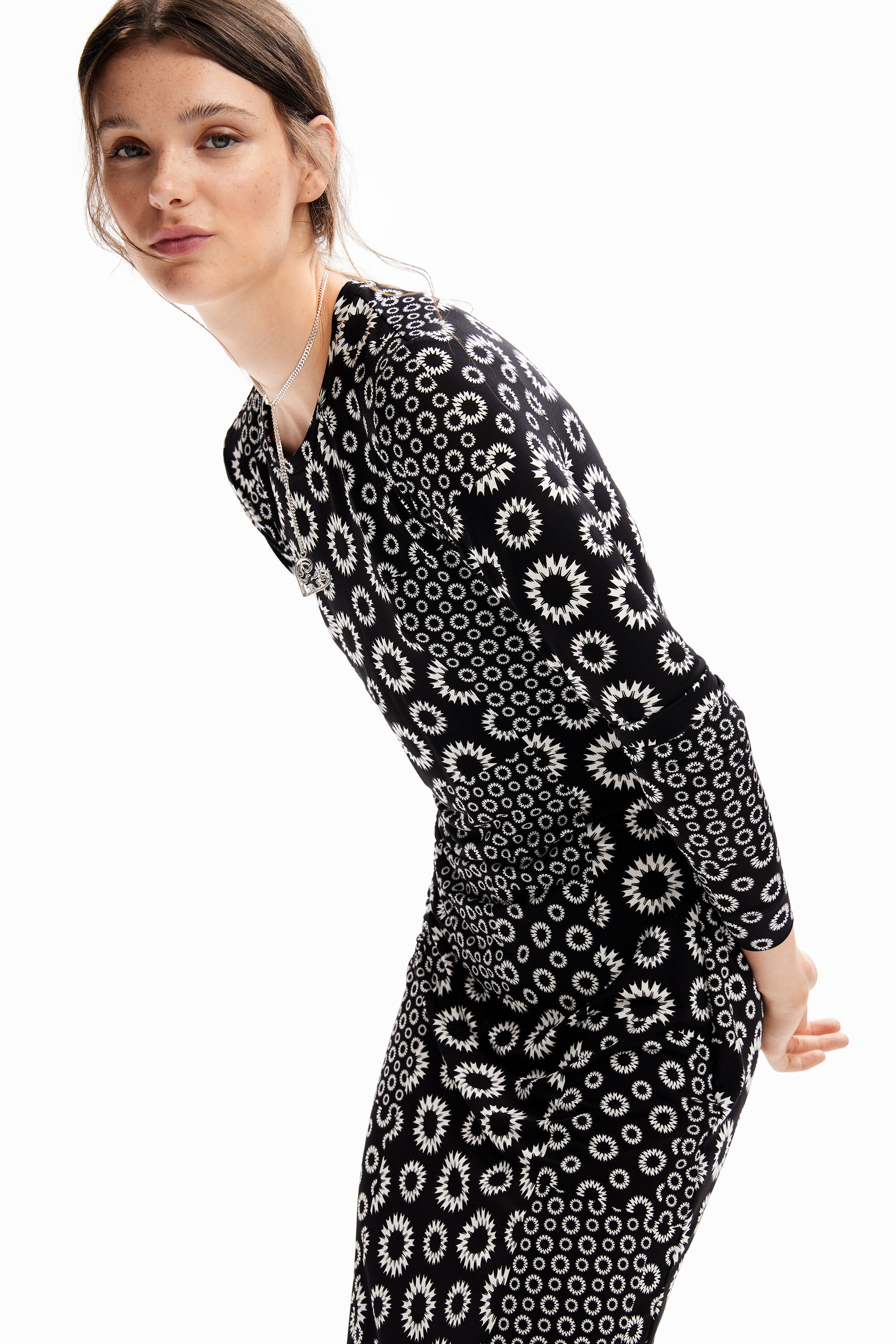 Robe midi ajustée patchwork