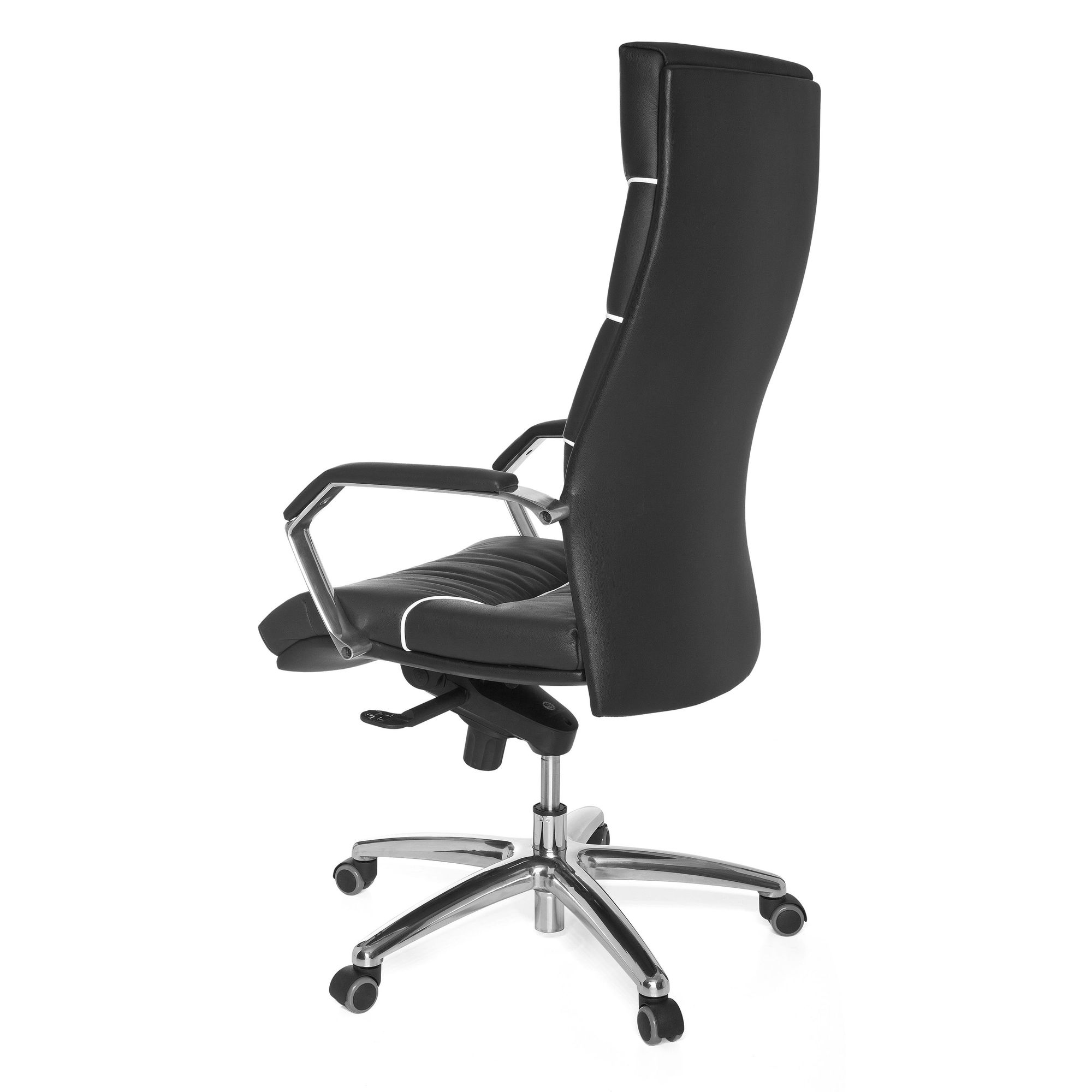 FineBuy XXL Chefsessel Echtleder schwarz Bürostuhl Drehstuhl Schreibtischstuhl