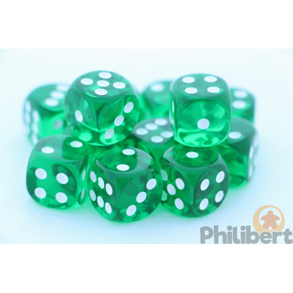 Set de 12 Dés 6 Faces Chessex : Translucent