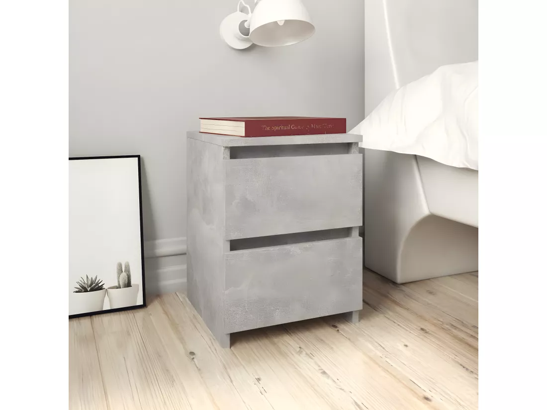 Table de chevet Gris béton 30 x 30 x 40 cm Aggloméré