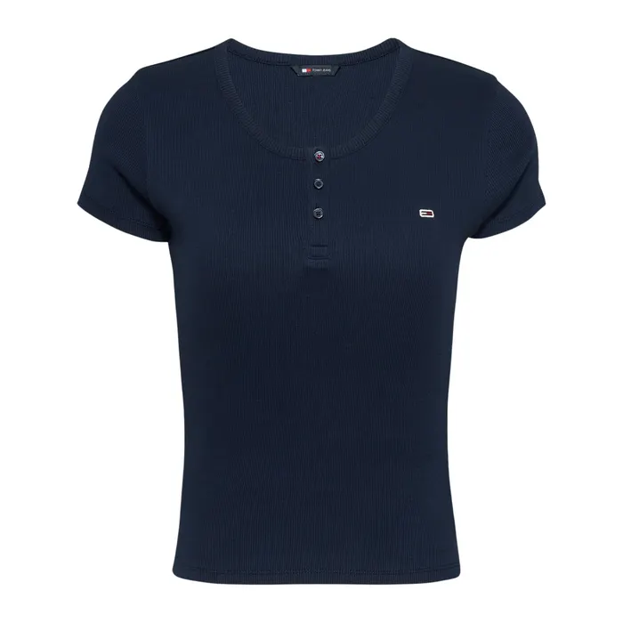 Tommy Hilfiger Slim Button Ribbed Shirt Dames