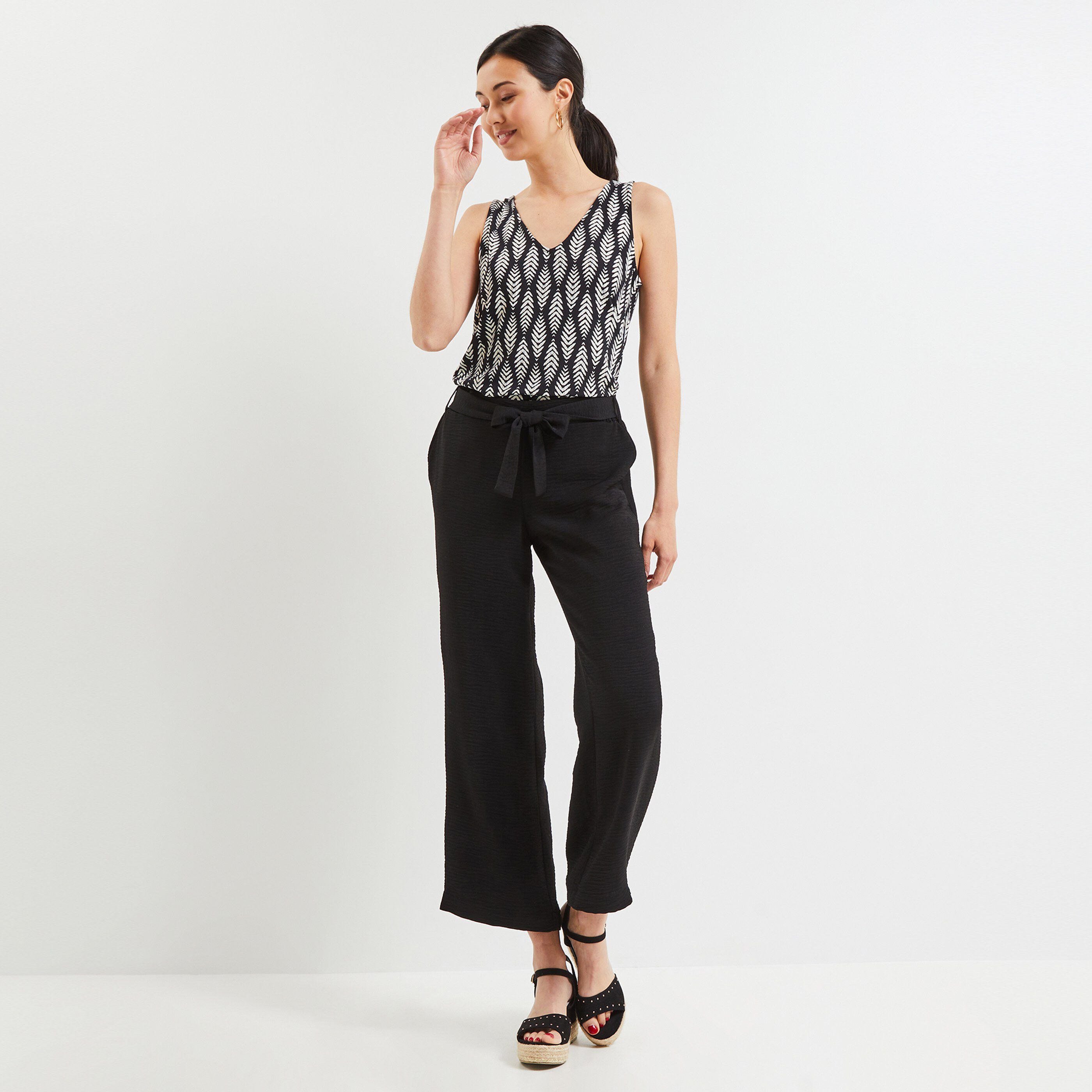 Pantalon fluide femme - NOIR
