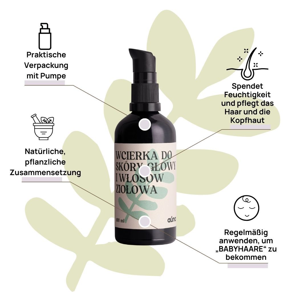 Auna Vegan Kräuter-Haarwasser BABY HAIR
