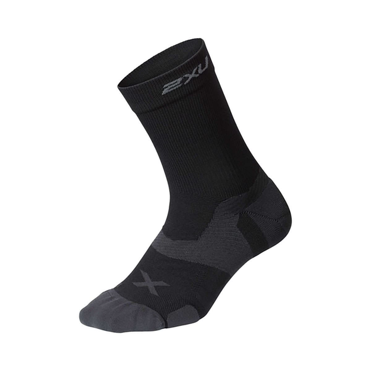2XU Vectr Cushion Crew Compressiesokken Zwart/Grijs