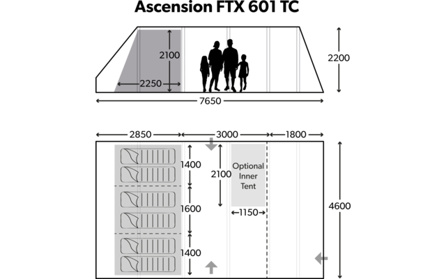 Dometic Ascension FTX 601 Vorraum-Anbau für Familienzelt