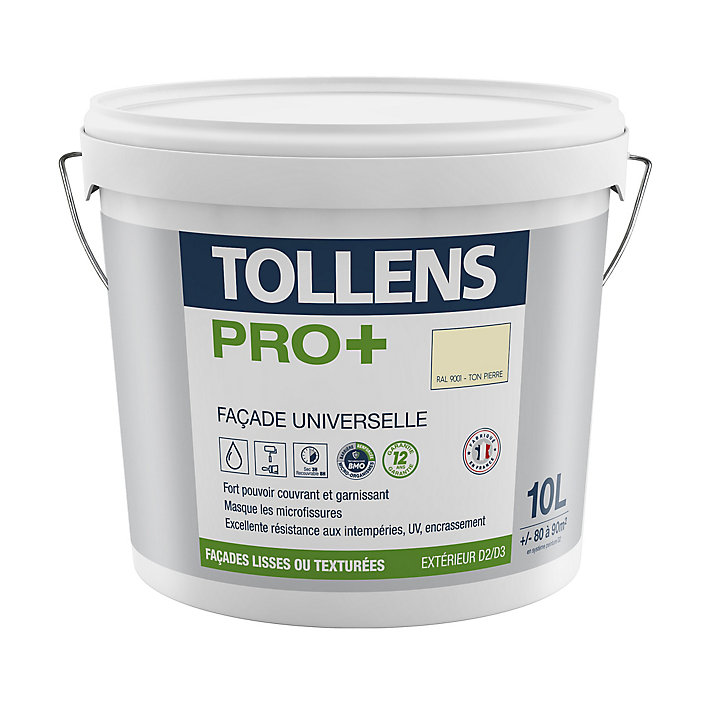 Peinture extérieure façade universelle Tollens pro+ pierre 10L