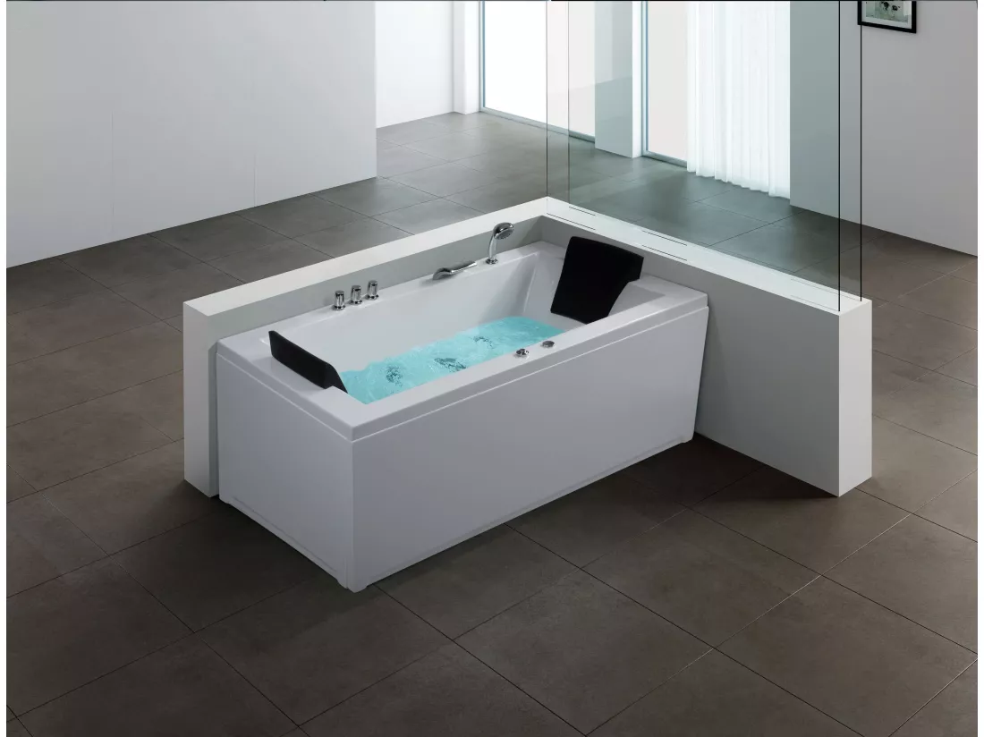 Baignoire balnéo angle droite blanche 183 x 90 cm VARADERO