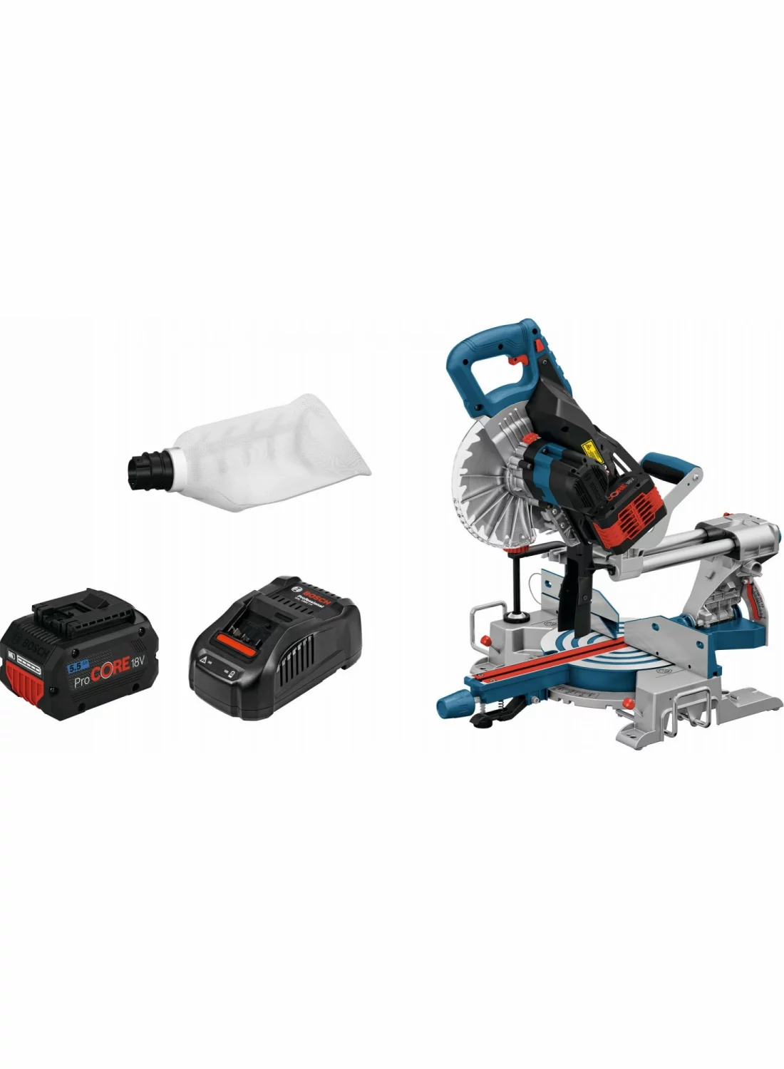 Bosch GCM 18V-216 18V Li-Ion accu verstekzaag set (2x 5,5Ah) - 216mm