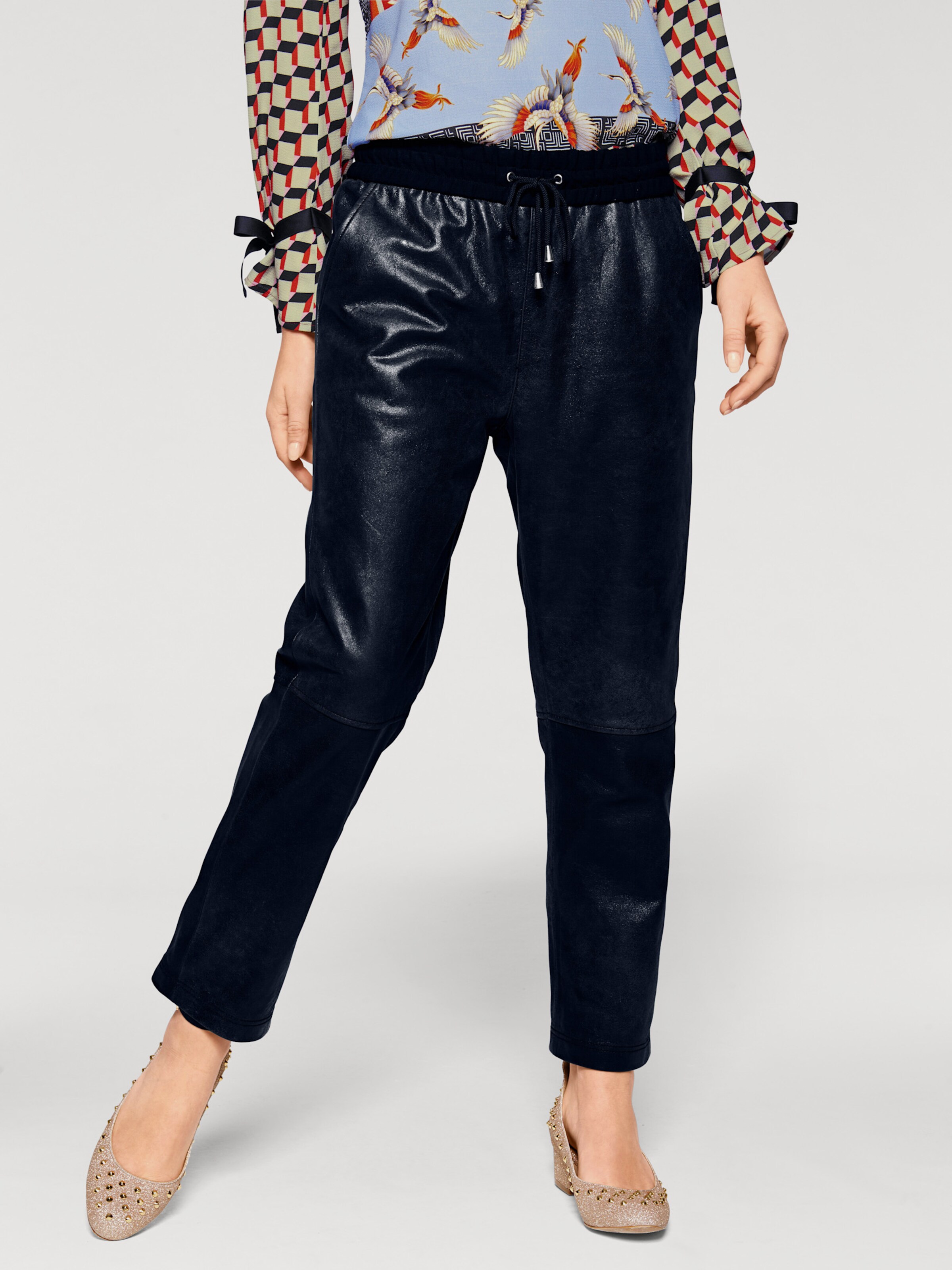 Leder-Jogpants