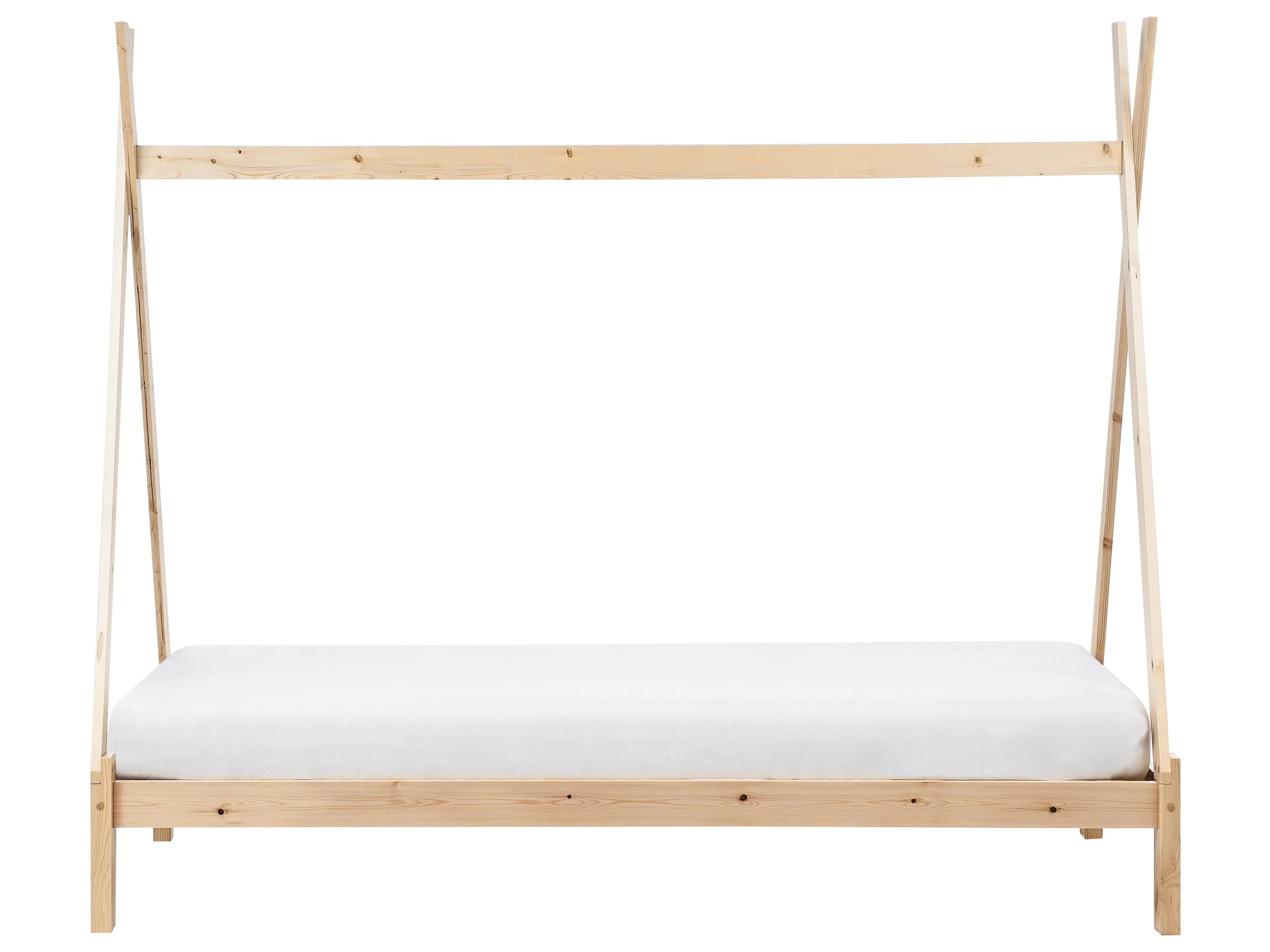 Kinderbed Tent Dennenhout DEVAY 90 x 200 cm Lichtbruin
