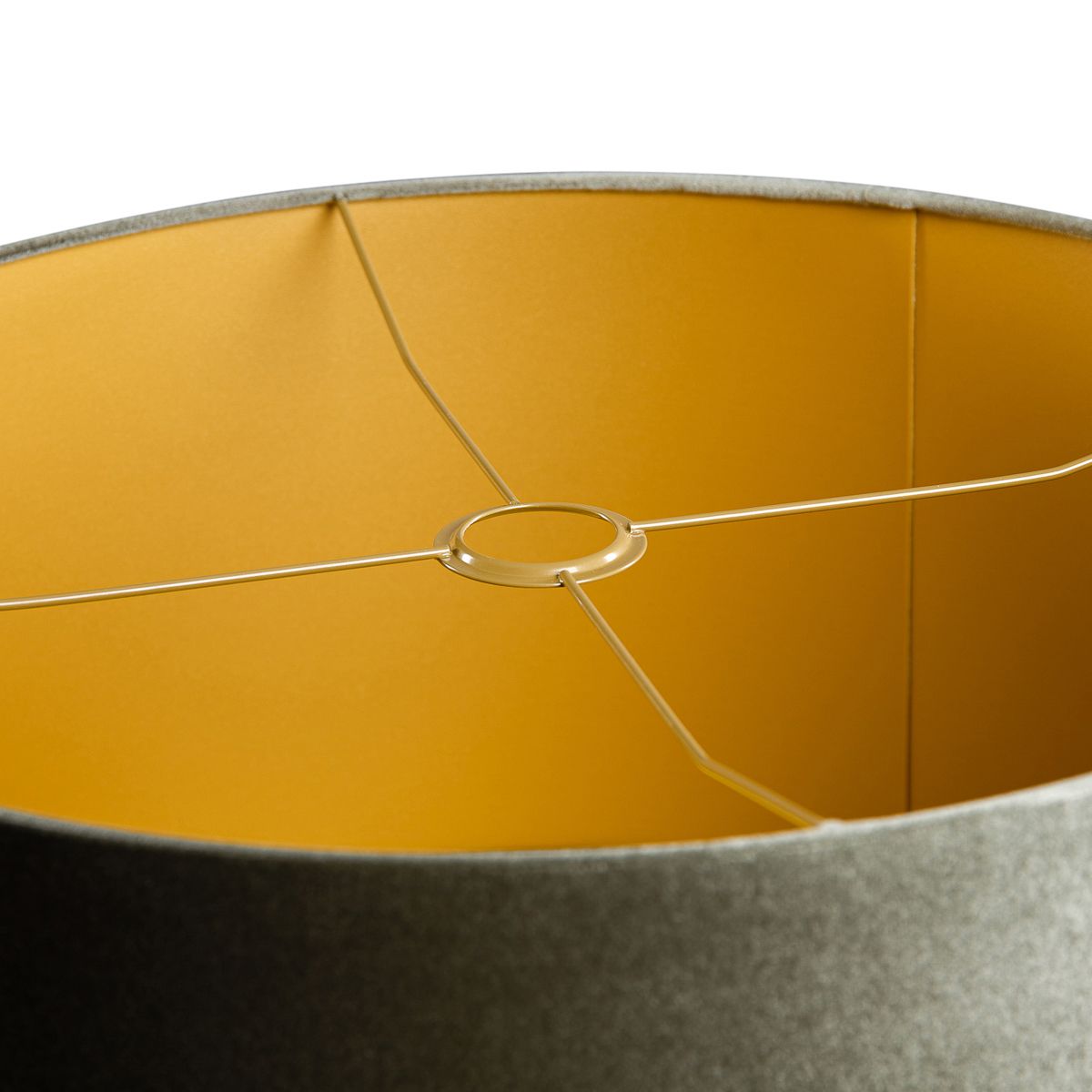 Velours lampenkap groen met gouden binnenkant 50/50/25