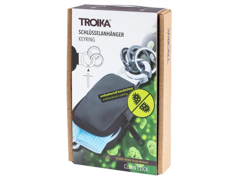 Troika Schlüsselanhänger Clean Click 55 x 20 x 125 mm, Grau Anhänger für die Schlüssel