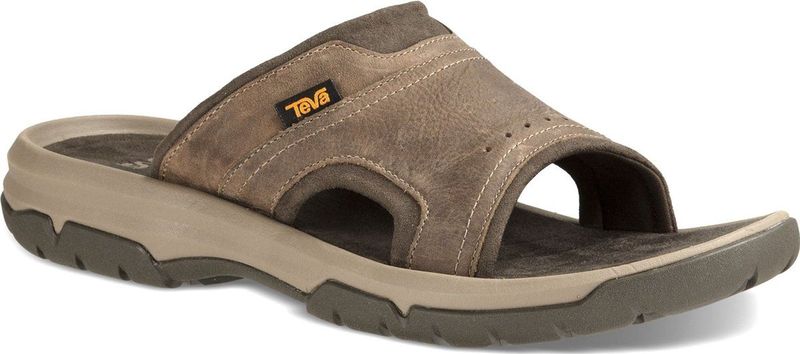 Teva - Langdon Slide - Sandaal - Walnoot - Leer - Rubberen Buitenzoal