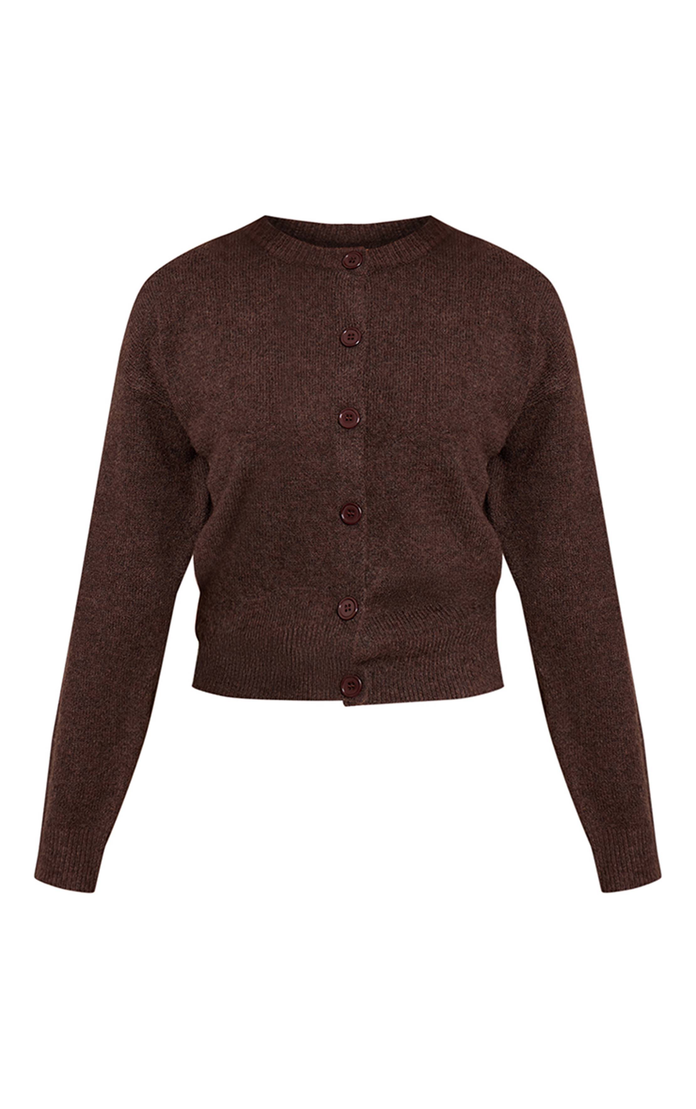 Chocolat Cardigan En Maille À Col Rond
