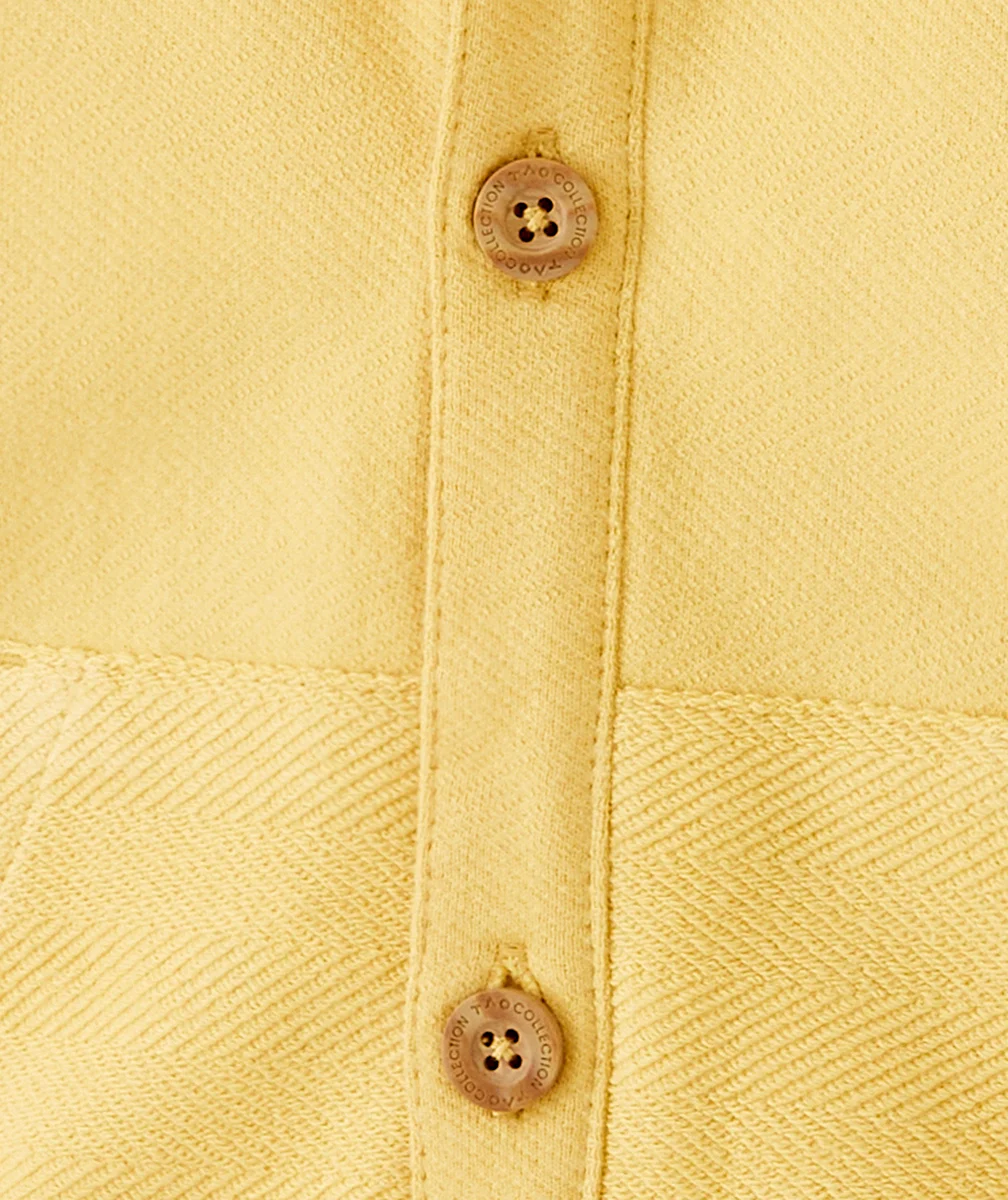 CARDIGAN À CAPUCHE BÉBÉ GARÇON EN COTON JAUNE