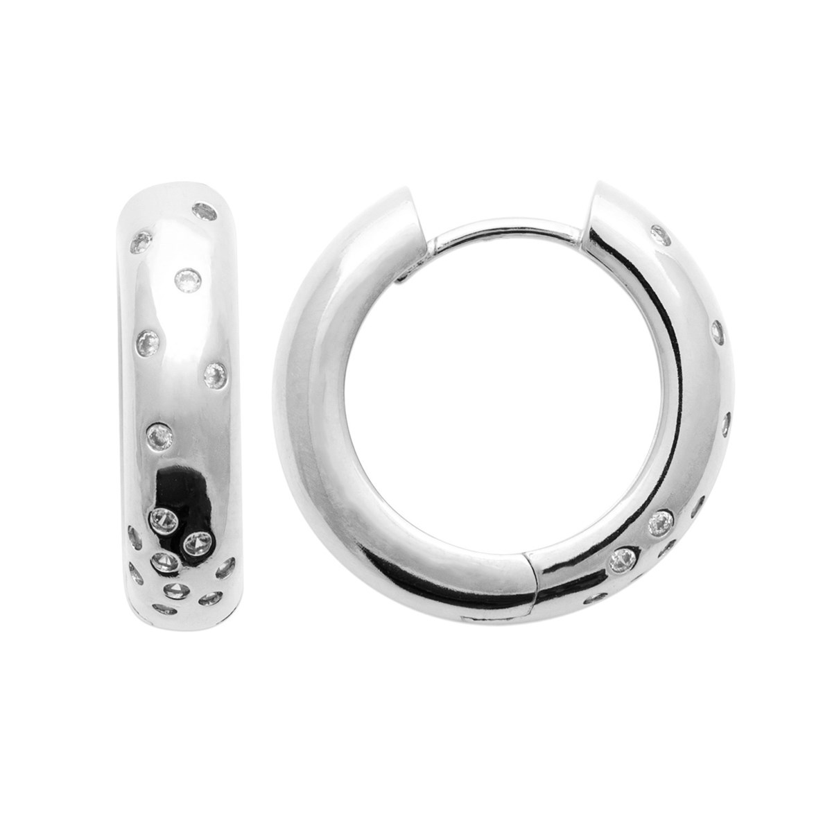 Créoles Brillaxis argent rhodié OZ