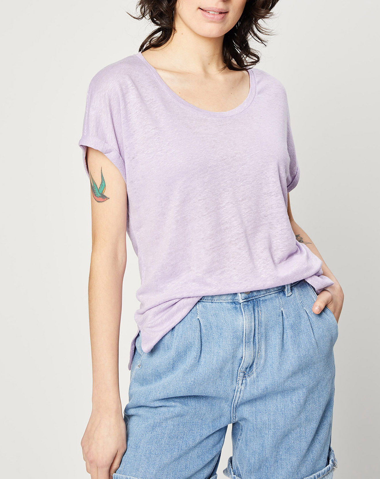 Esprit T-Shirt en 100% Lin violet