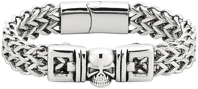 Bruno Banani Edelstahlarmband »Schmuck Geschenk Armschmuck Edelstahl mit Totenkopf-Motiv«