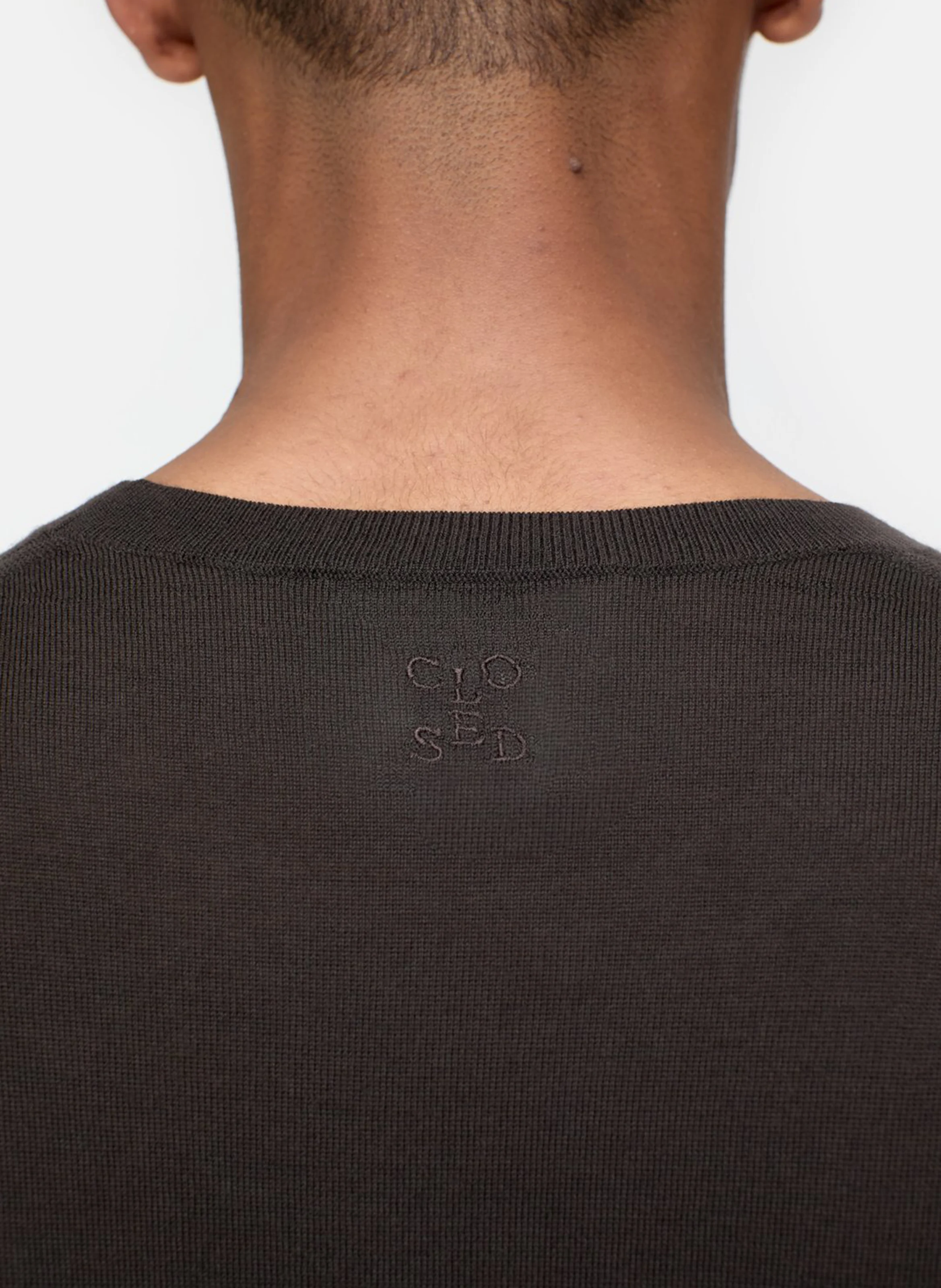 Pull droit col rond en laine | Marron