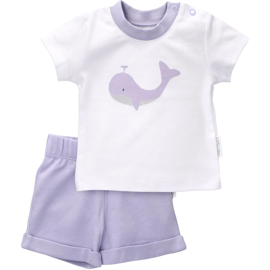 Baby Sweets 2tlg Set Shirt + Hose Baby Wal weiß lavendel