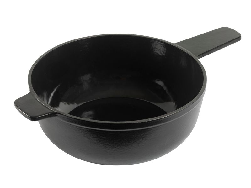 Kuhn Rikon Fondue-Caquelon mit Gegengriff Schwarz Fonduepfanne