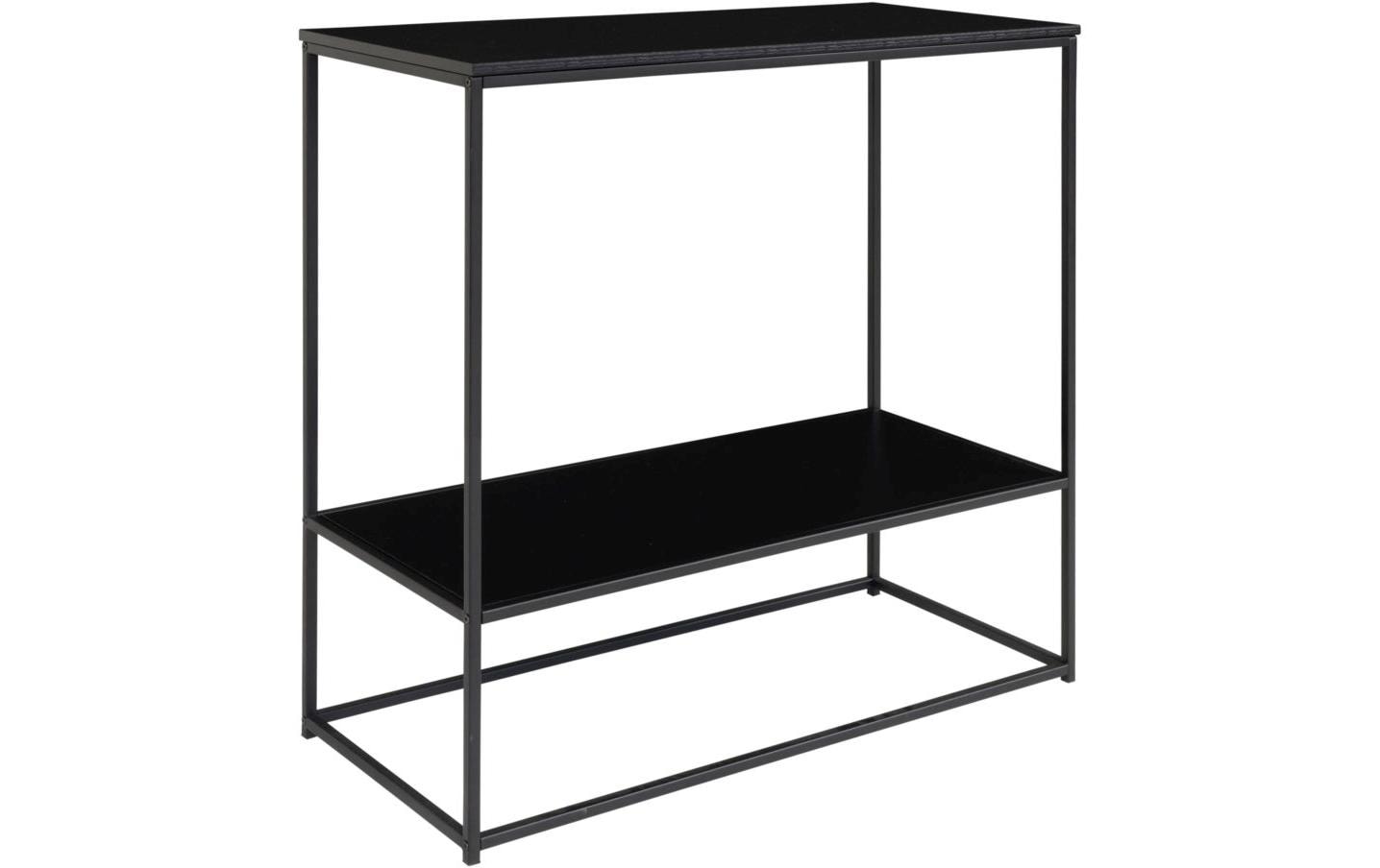 Konsolentisch Vita 80 x 80 cm, SchwarzKonsolentisch mit zwei Ablagen