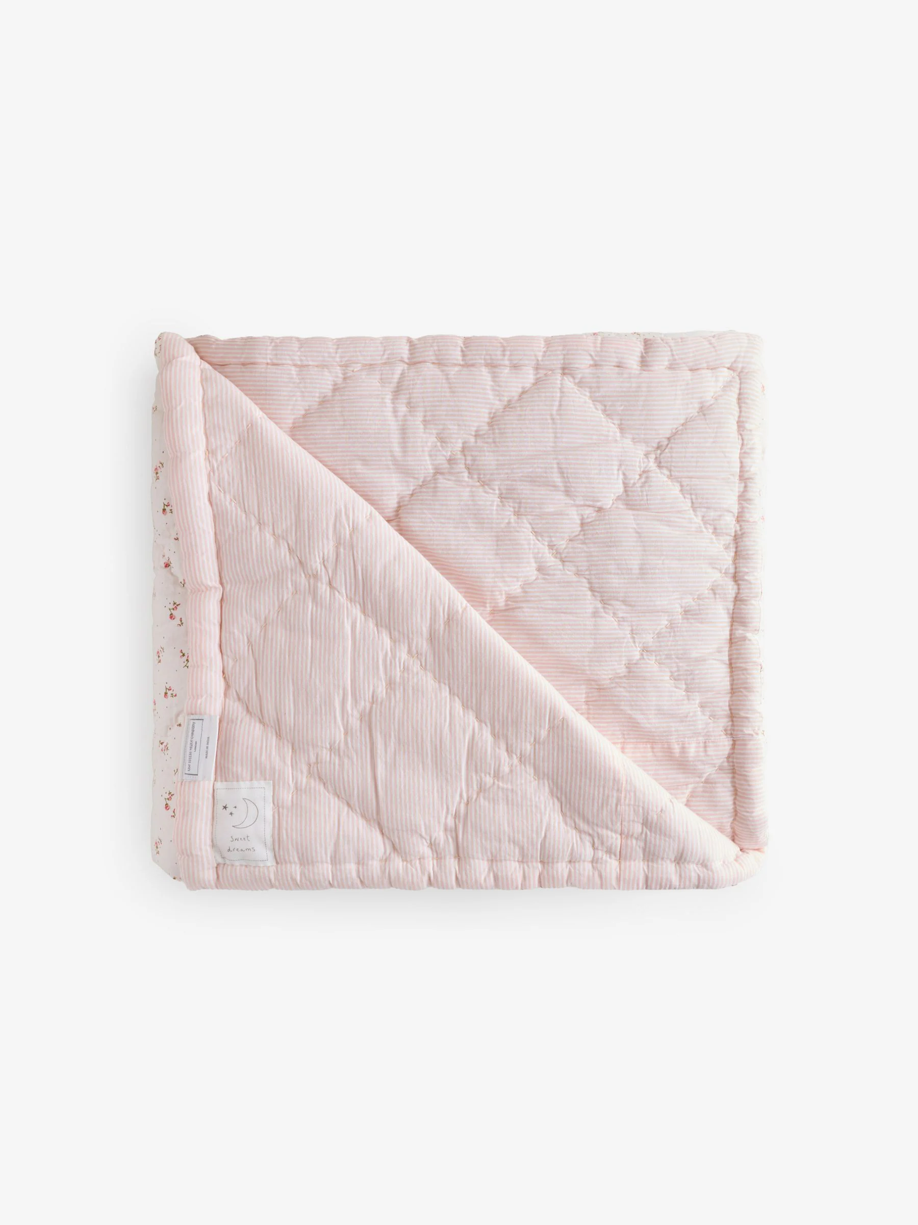The White Company Single Reversible Floral Quilt Blanket