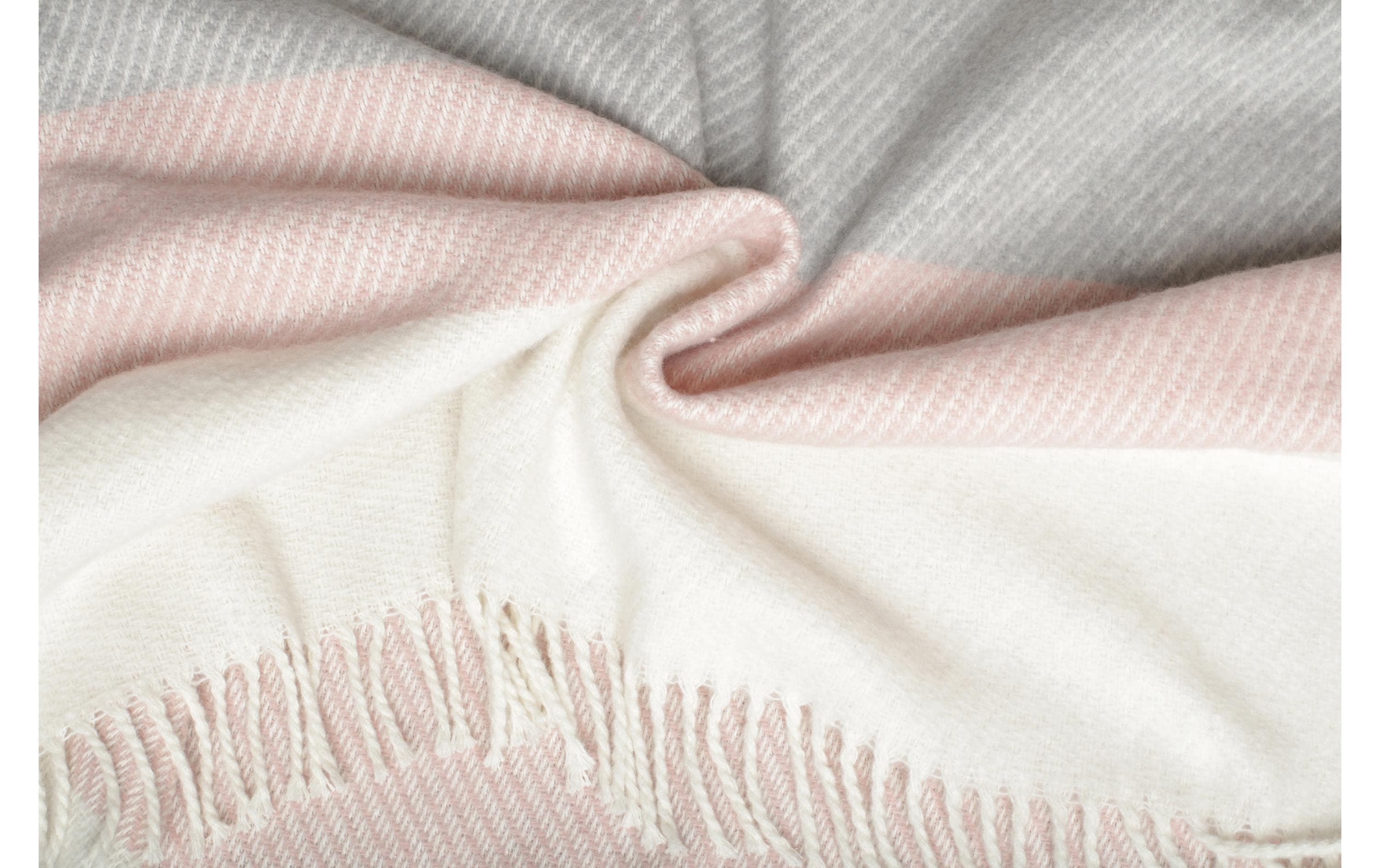 Decke Streifen 150 x 200 cm, Beige/Grau/RosaTagesdecke