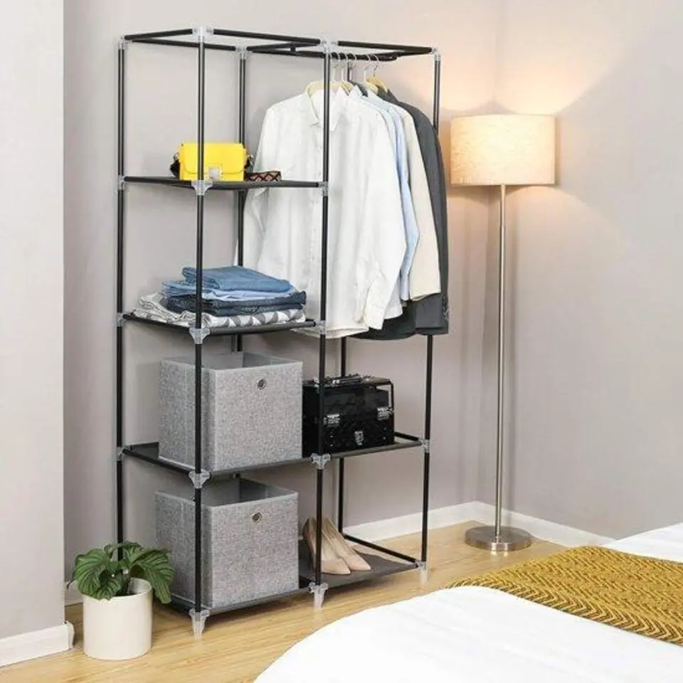 Garderobekast XL - Kledingkast - Opvouwbare Garderobekast Zwart -170x88x45