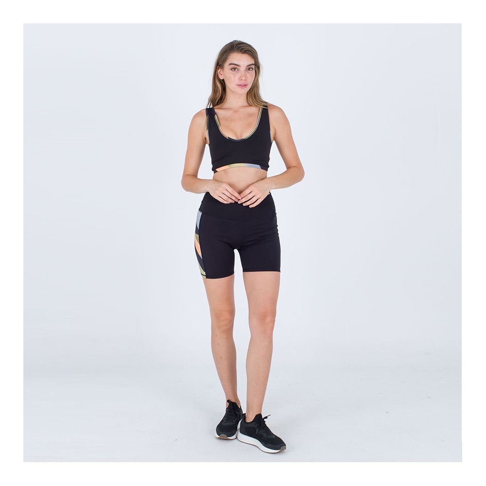 Hurley SLANTED V NECK - Brassière Femme citadel blue